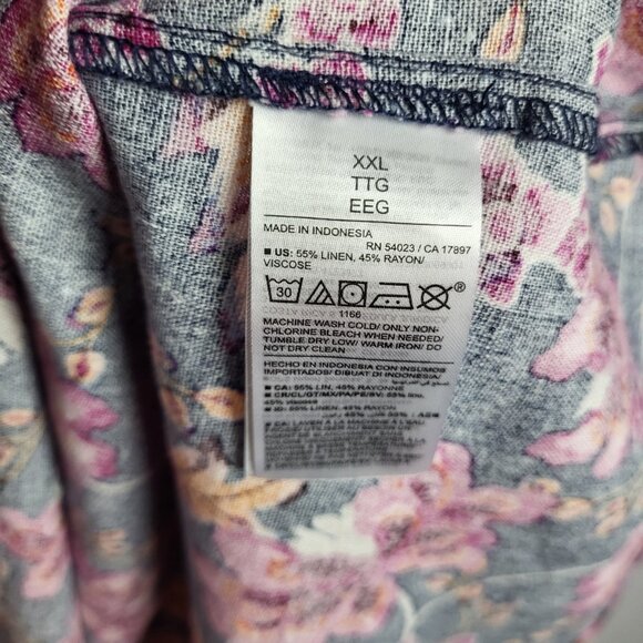 Old Navy Dark Floral Dress Women's 2XL Pink Black Fairy Sleeveless Whimsigoth - Picture 12 of 12